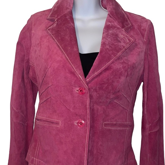 NWT WILSONS LEATHER MAXIMA Wilsons Pink Leather Jacket Suede Size Medium - Picture 1 of 10
